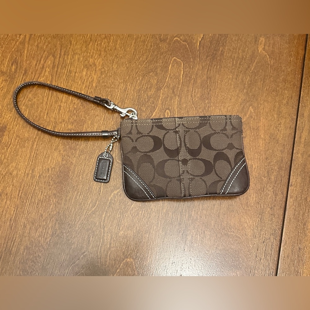 Coach Brown Wristlet